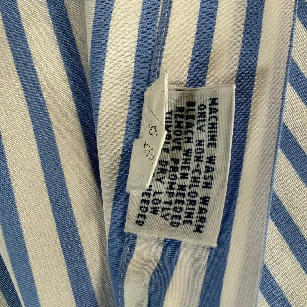 Polo Ralph Lauren Shirt Mens 3XB Blue White Stripe Button Up Long Sleeve Big